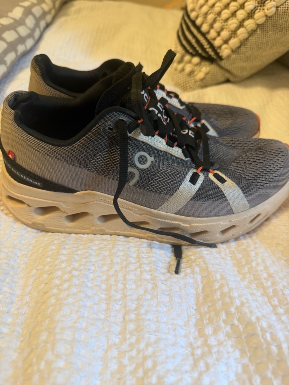 On Running Cloudeclipse Women's Gray and Orange Athletic Shoes